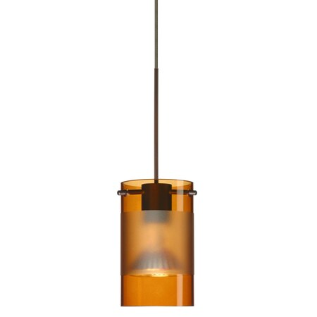 Besa Lighting Scope Cord Pendant, Armagnac/Frost, Bronze Finish, 1x50W Halogen 1XT-6524EG-BR